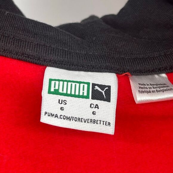Puma Boys Red Full Zip Hoodie Jacket Size 6 – Soft Fleece Sporty Style - Picture 11 of 14